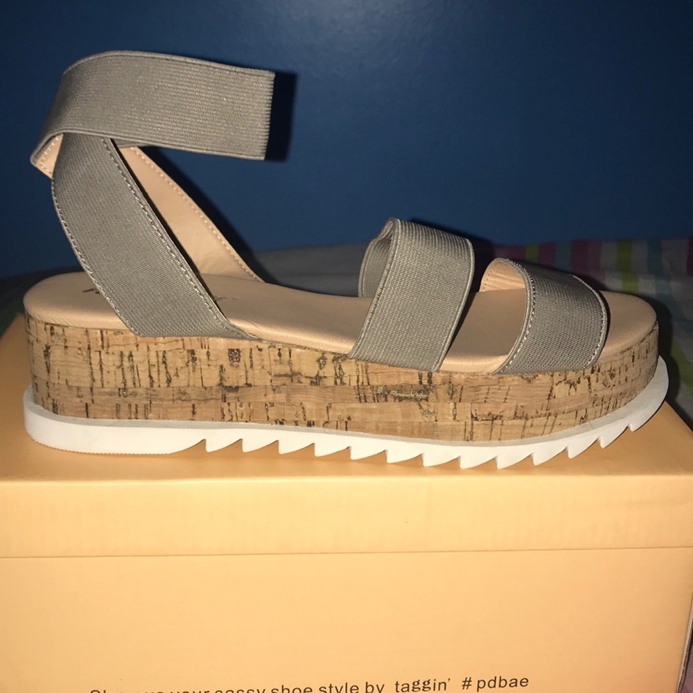 Taupe Platform Sandals
